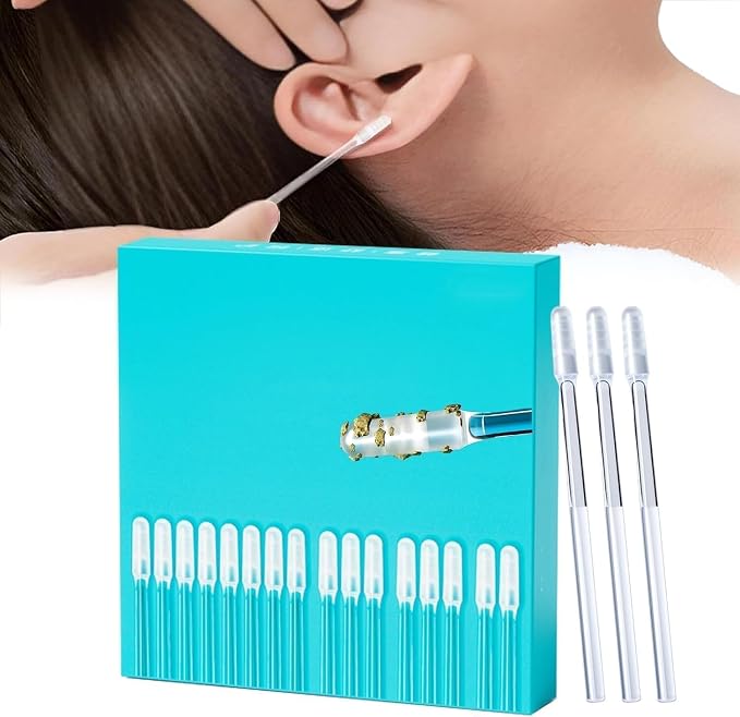 Reusable Sticky Ear Cleaner Tool Set, 24 Pcs Soft Silicone Adhesive Ear Wax Removal Sticks with Washable Resin Tips for Safe Ear Cleaning, Reusable Ear Pick Kit for Adults and Children